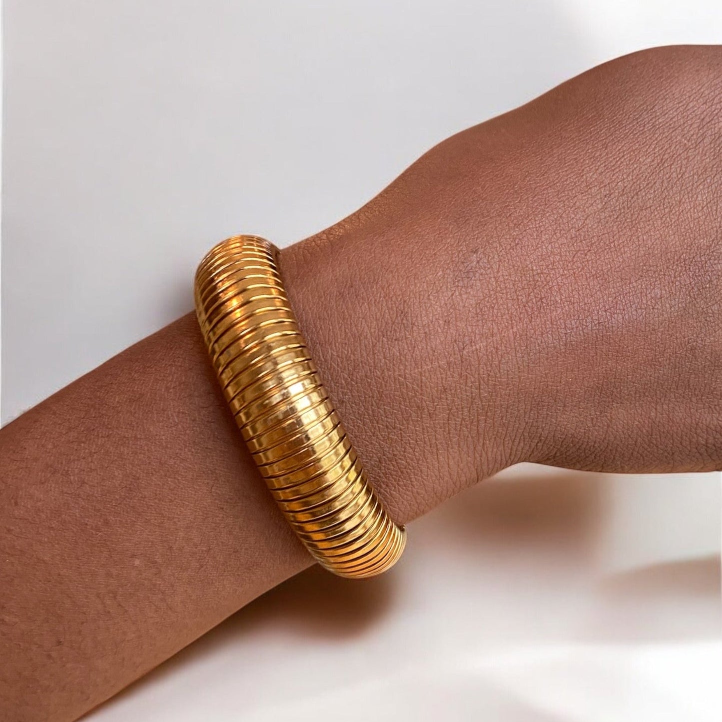 Accordion Bangle Bracelet - Gold | The Consciously Lisa Collection