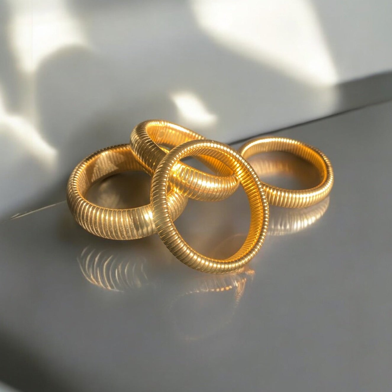 Accordion Bangle Bracelet - Gold | The Consciously Lisa Collection