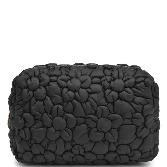 🎁 Floral Puff Cosmetic Bag - Black (100% off)