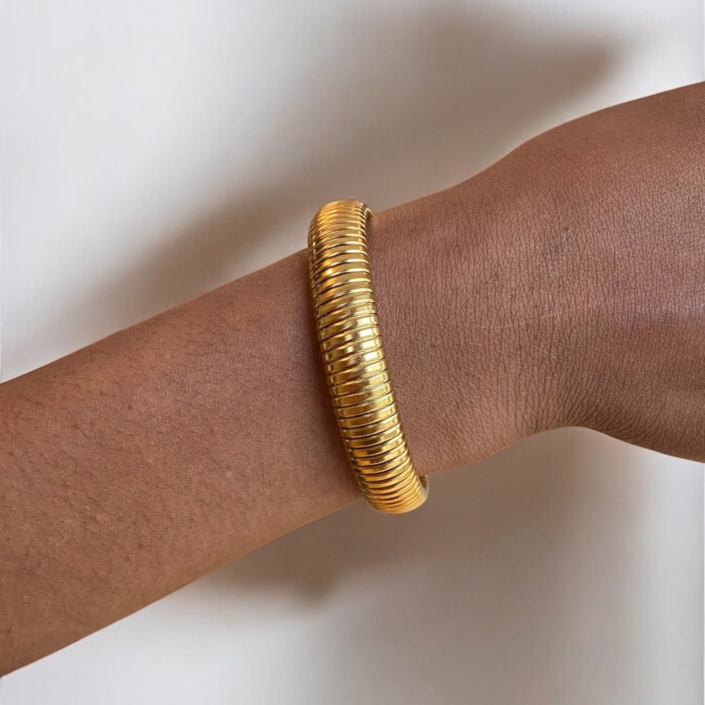 Accordion Bangle Bracelet - Gold | The Consciously Lisa Collection