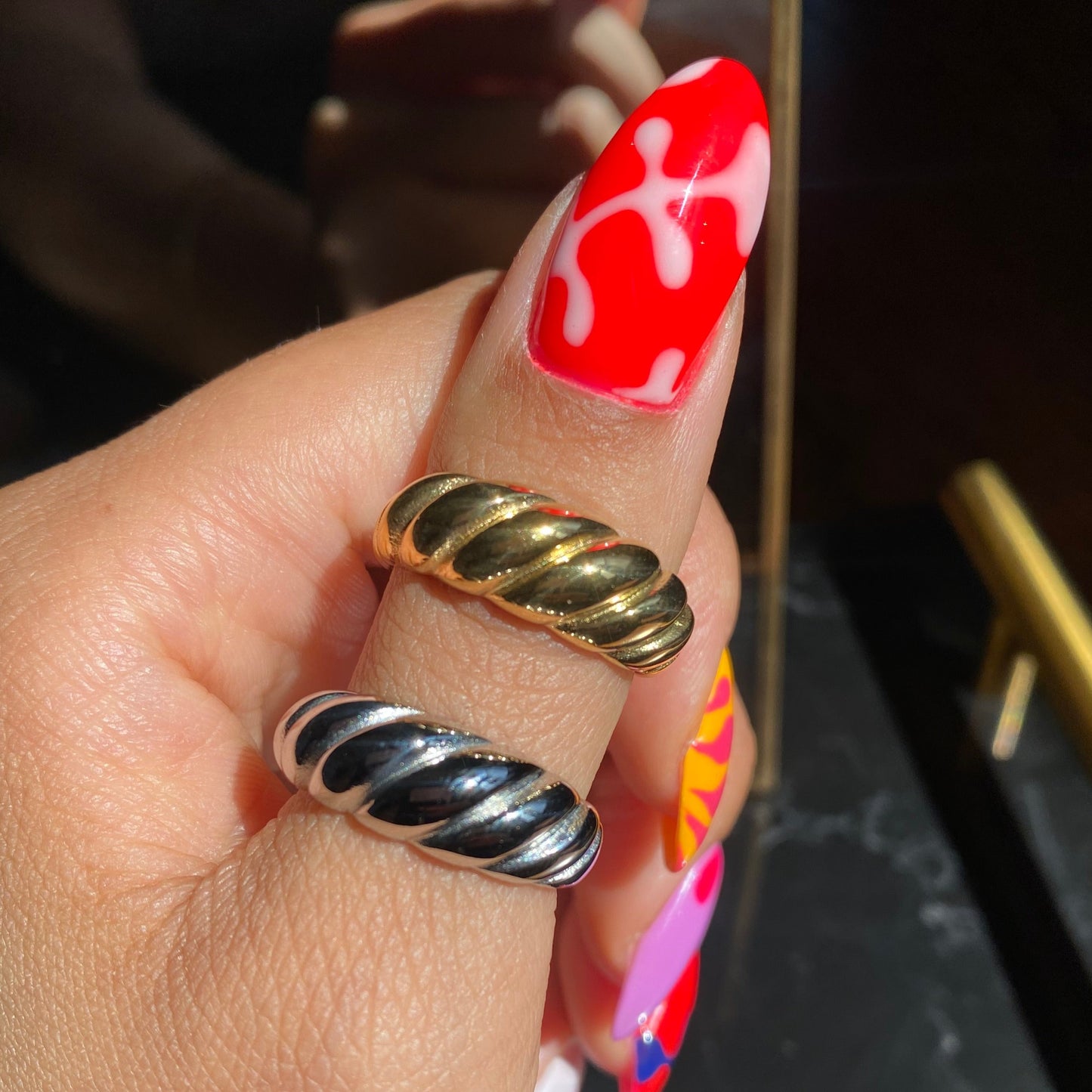 Chunky Twist Croissant Ring - Gold | The Consciously Lisa Collection