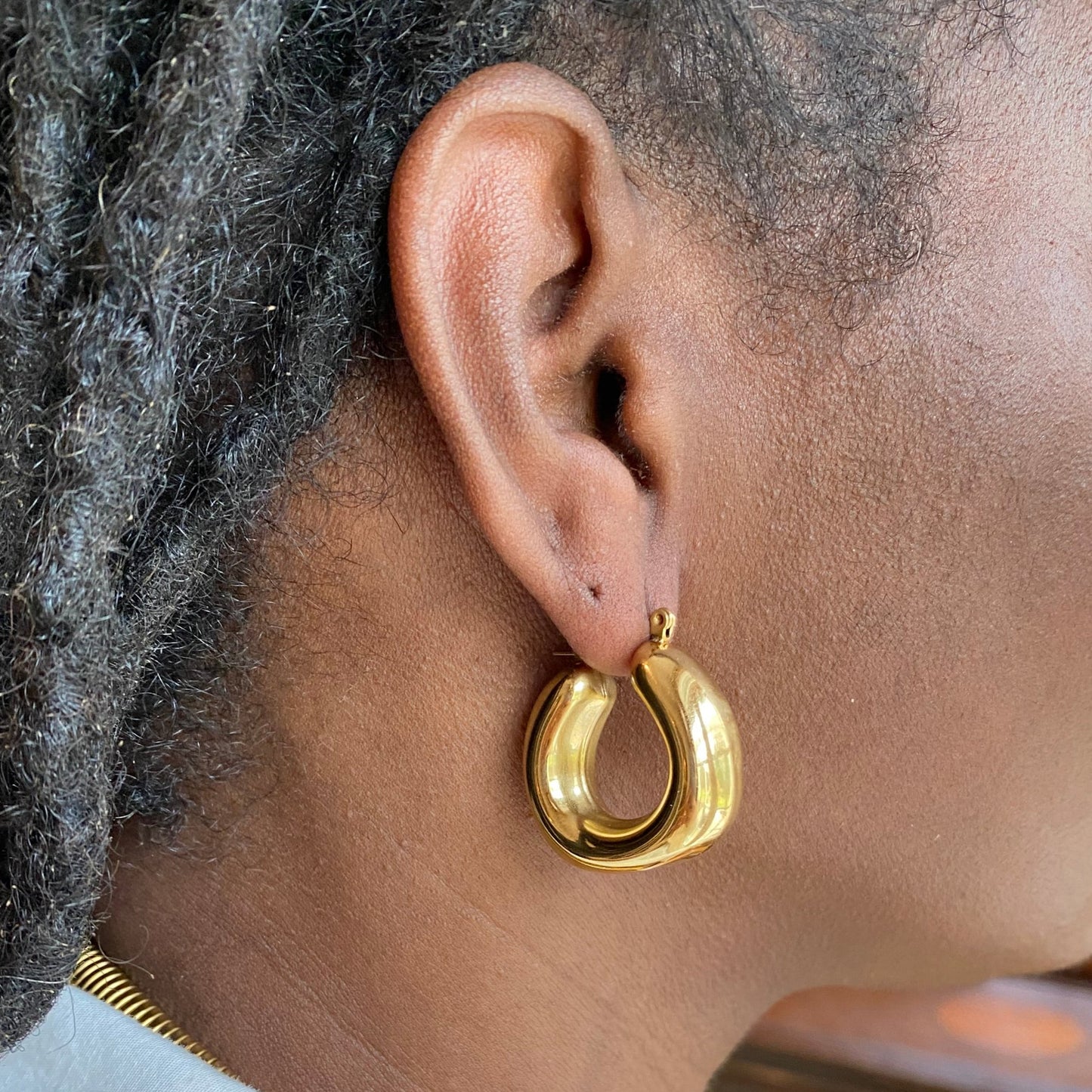 Small Chunky Hoop Earrings - Gold | The Consciously Lisa Collection