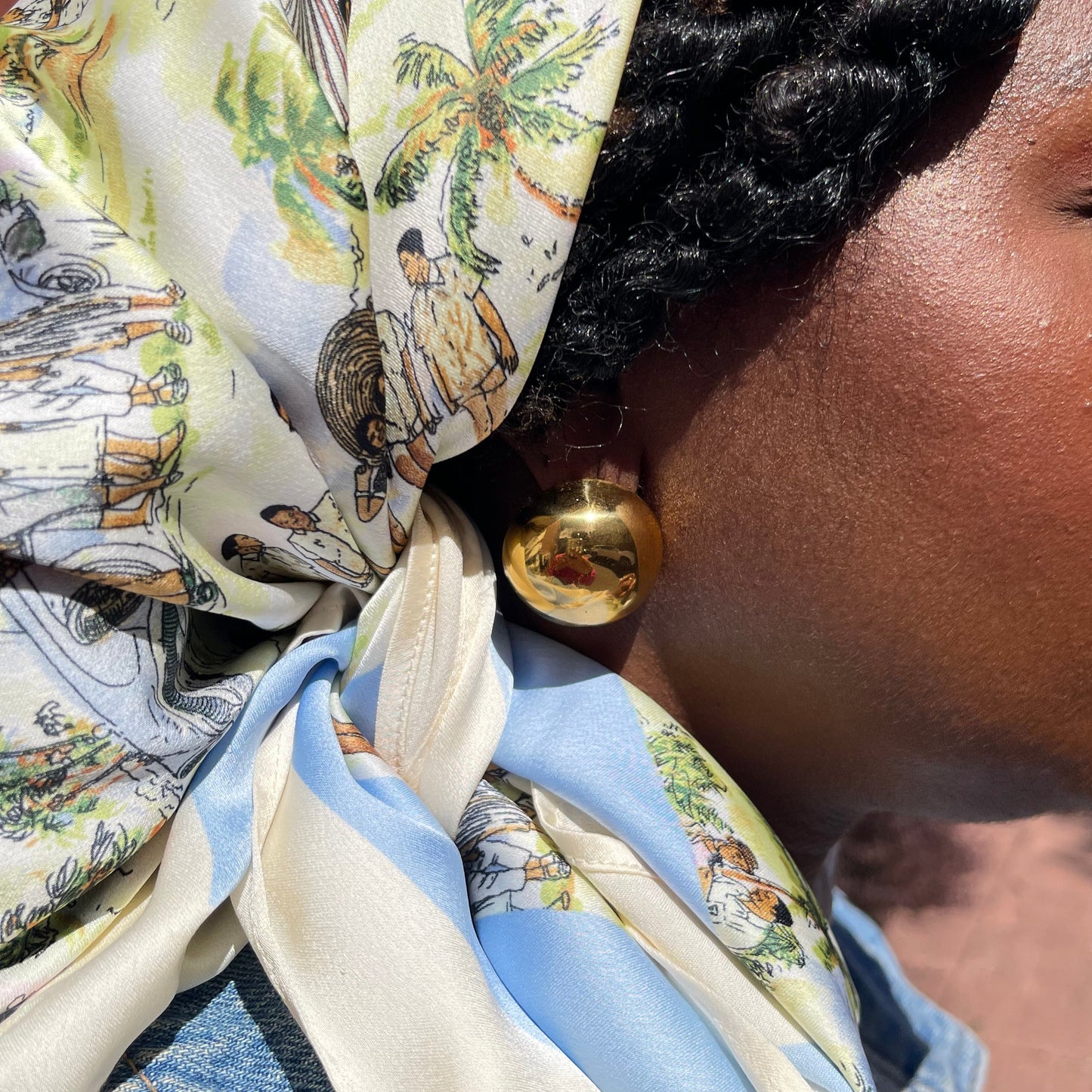 Chunky Round Ball Stud Earrings - Gold | The Consciously Lisa Collection