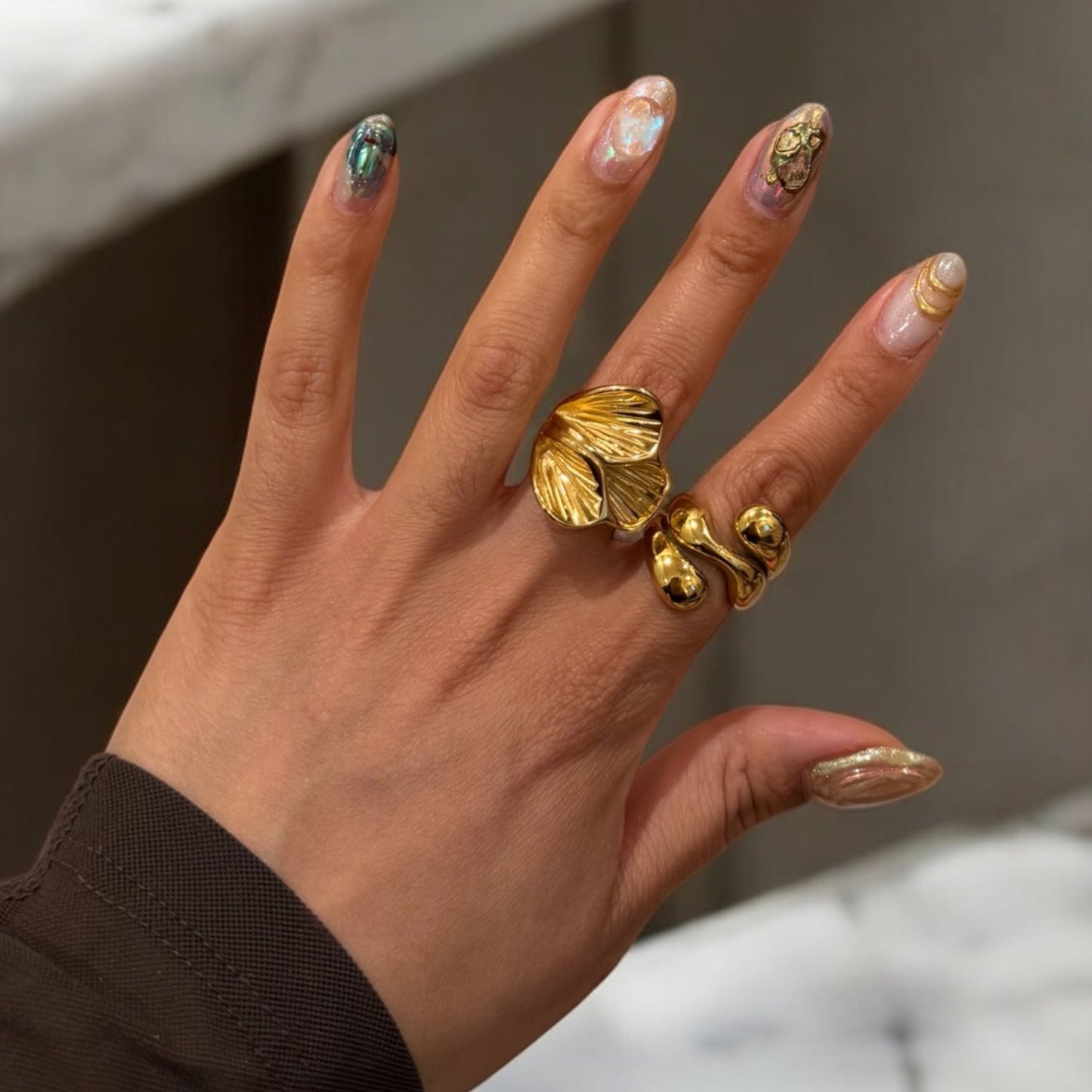 Abstract Wrap Around Ring - Gold | The Consciously Lisa Collection