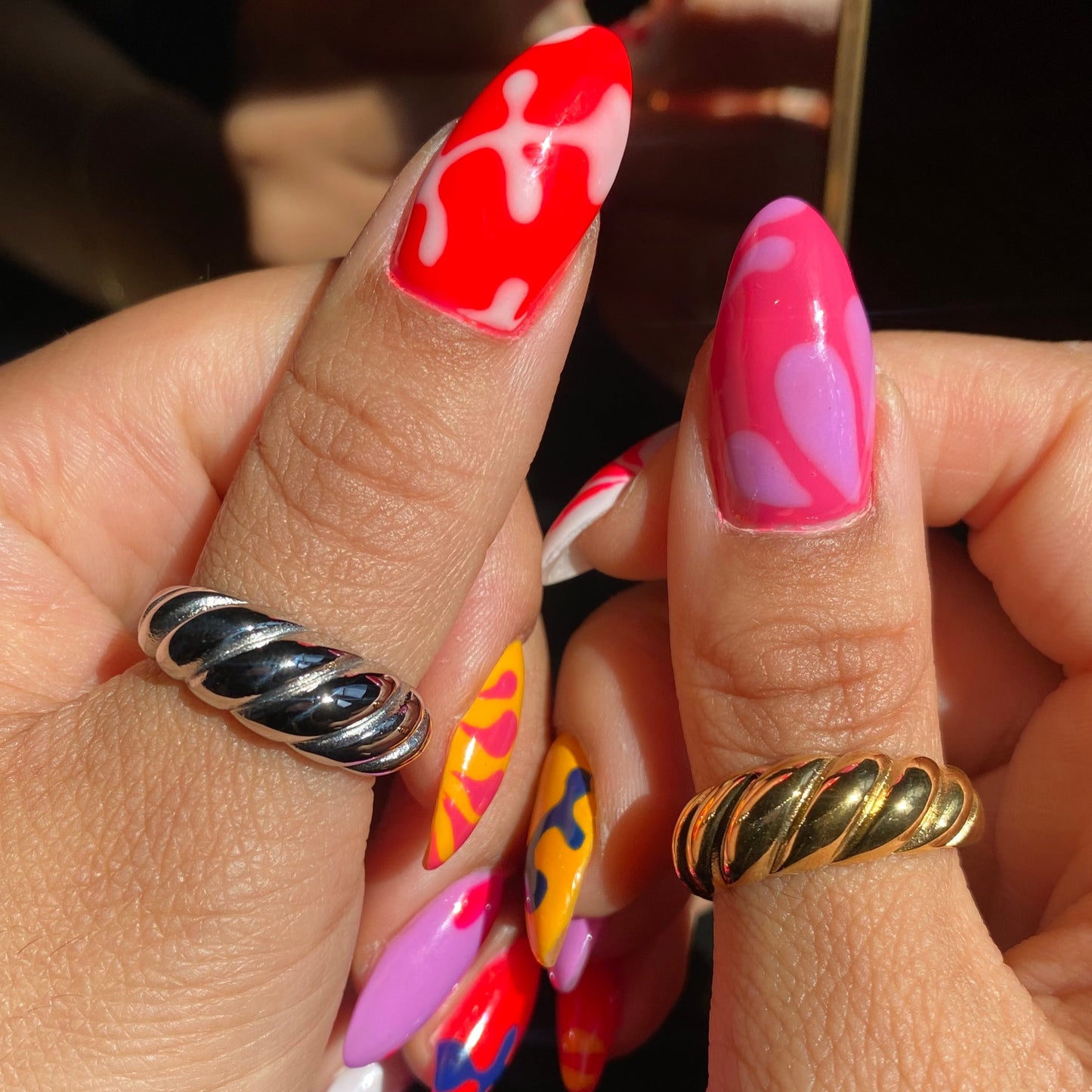 Chunky Twist Croissant Ring - Silver