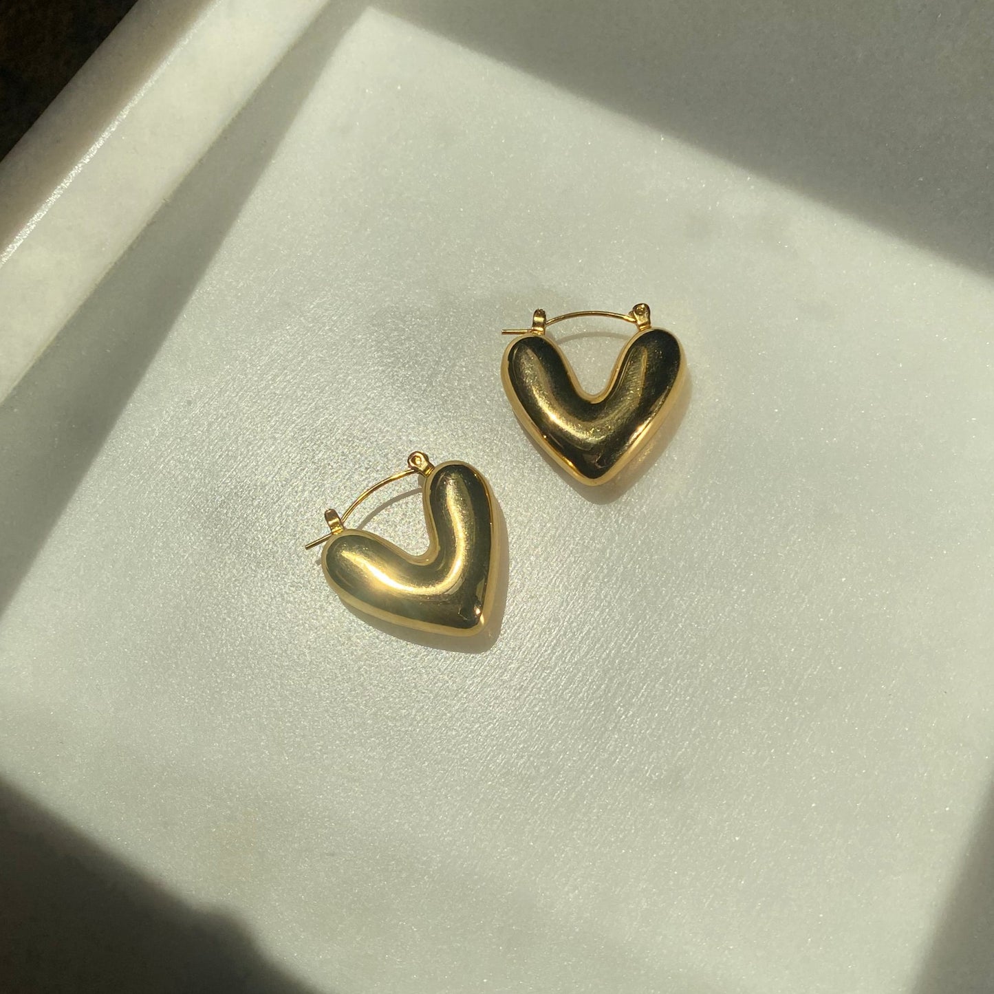 Small Chunky V Hoop Earrings - Gold | The Consciously Lisa Collection