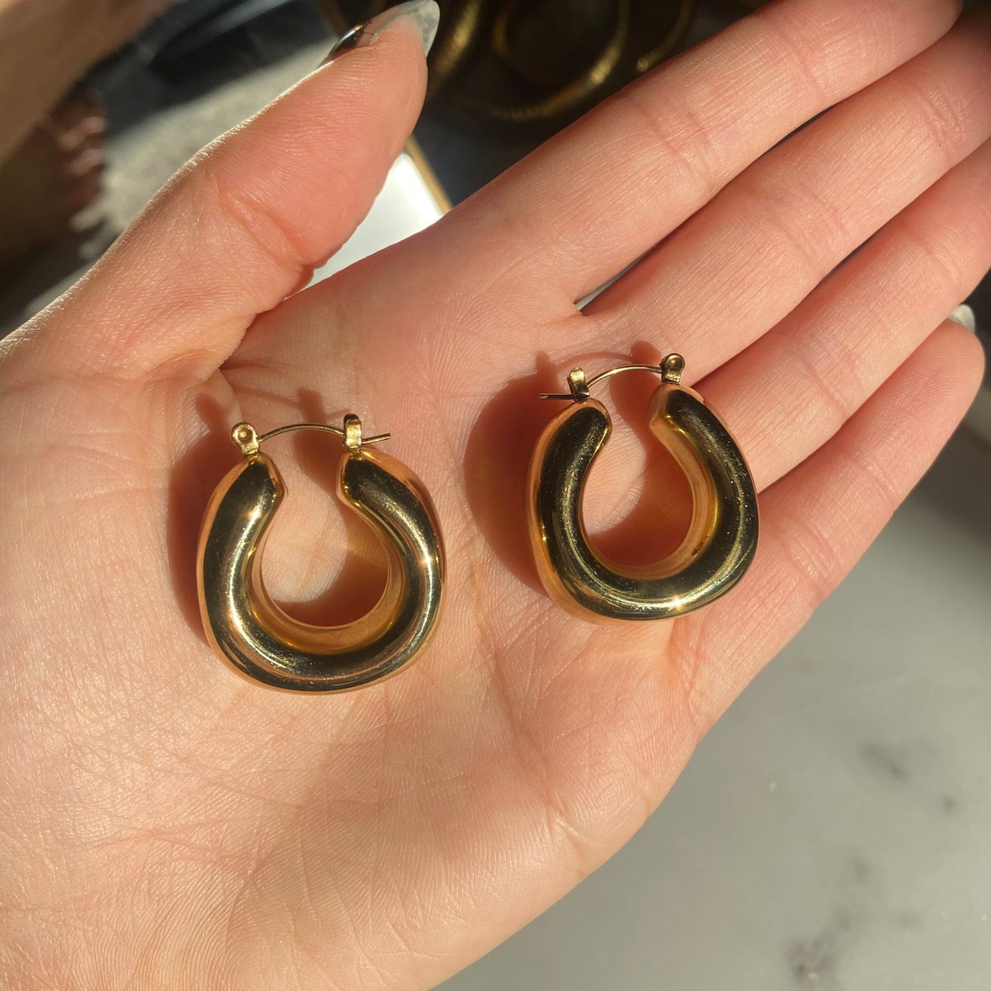 Small Chunky Hoop Earrings - Gold | The Consciously Lisa Collection