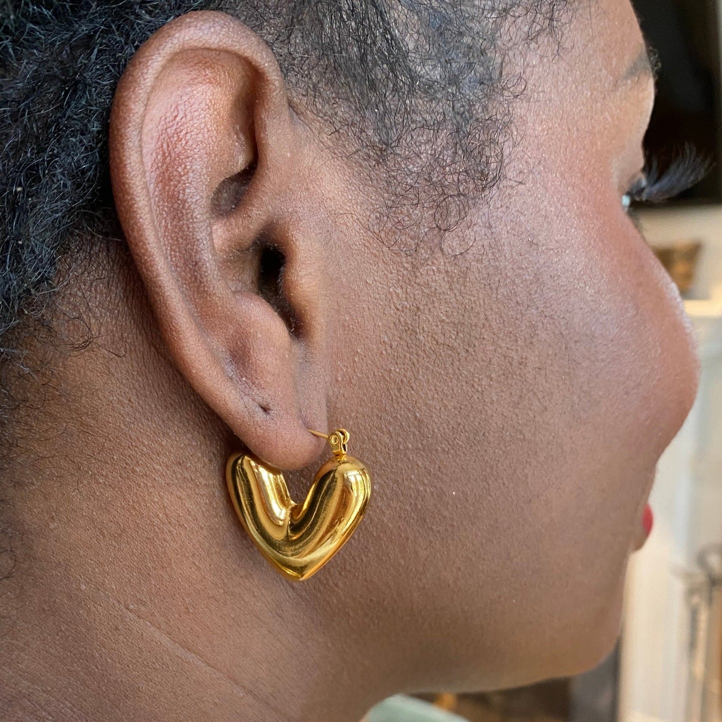Small Chunky V Hoop Earrings - Gold | The Consciously Lisa Collection
