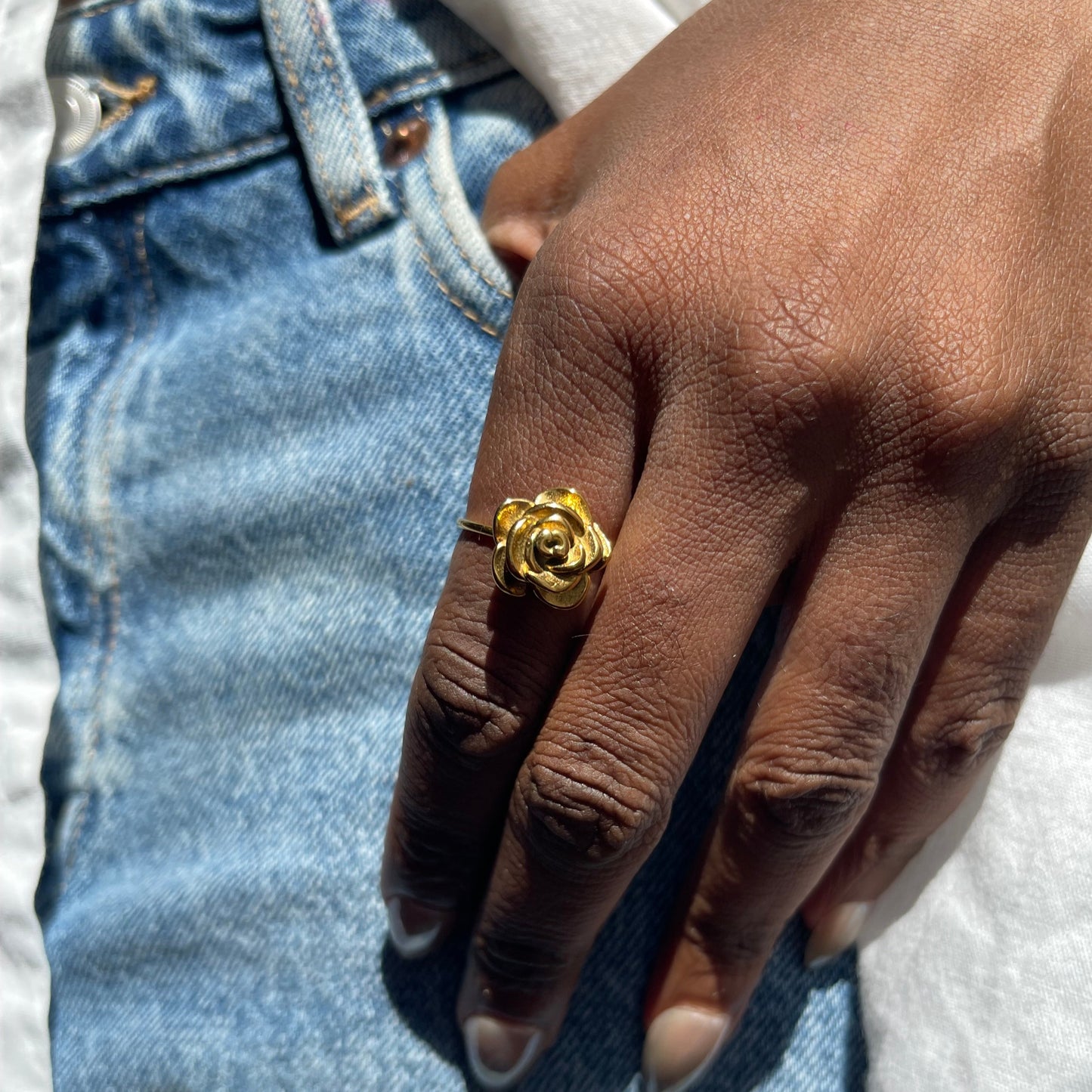 Adjustable Rose Ring - Gold | The Consciously Lisa Collection