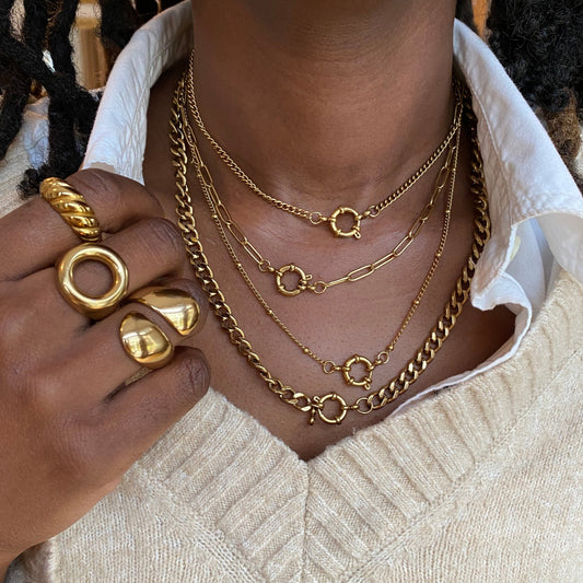 Anchor Clasp Necklace Set of 4 | The Consciously Lisa Collection