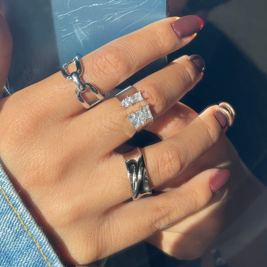 Crush On You Ring Set - Silver