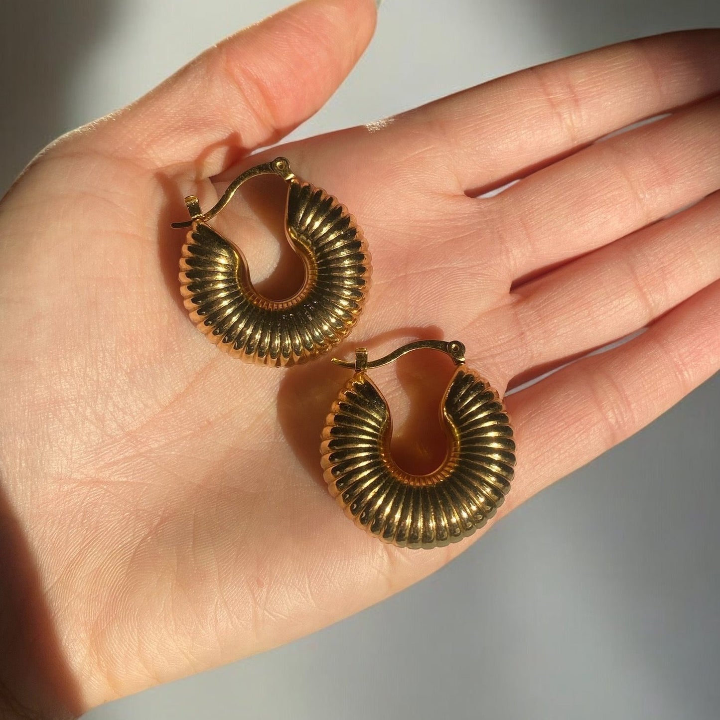 Small Textured Hoop Earrings - Gold | The Consciously Lisa Collection