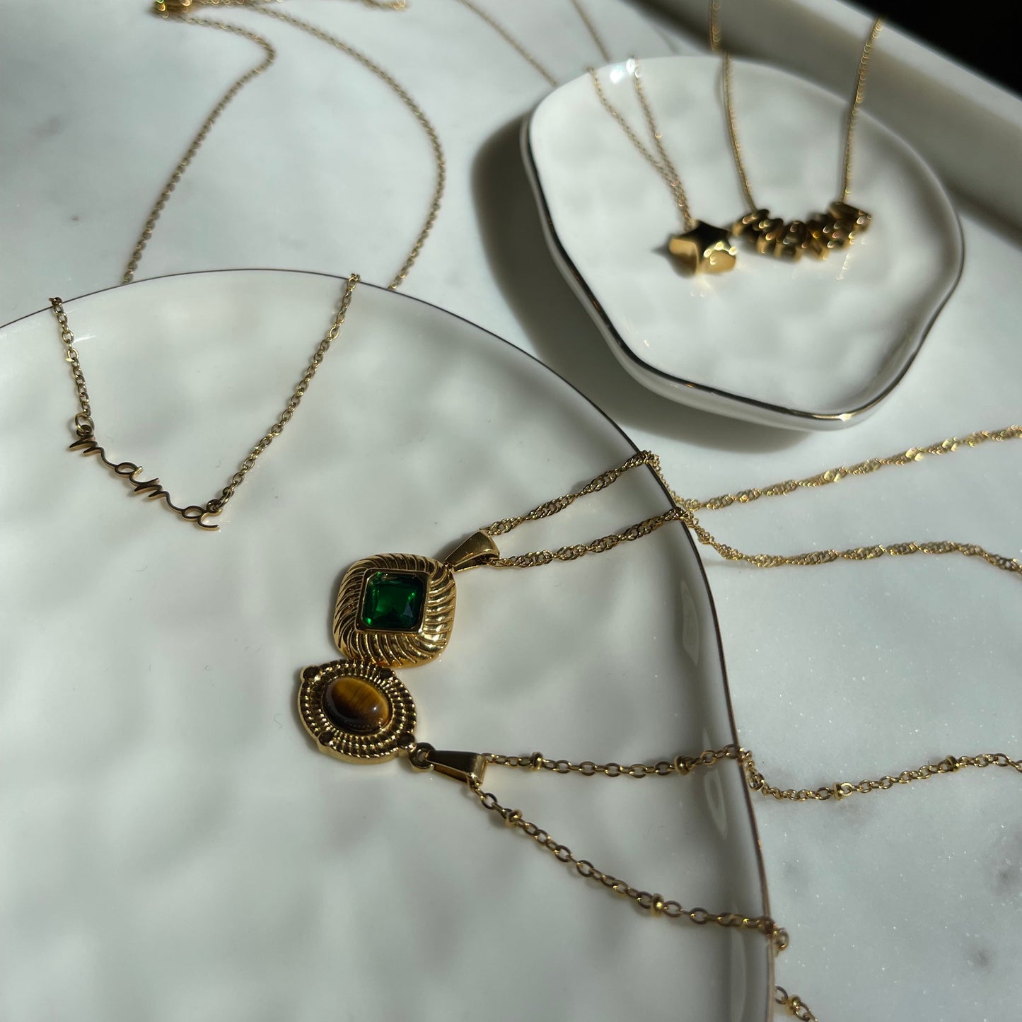 Emerald Pendant Necklace - Gold | The Consciously Lisa Collection