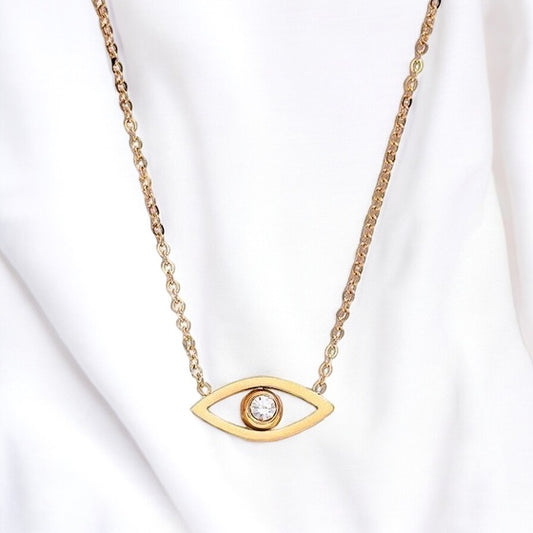 Evil Eye Pendant Necklace - Gold