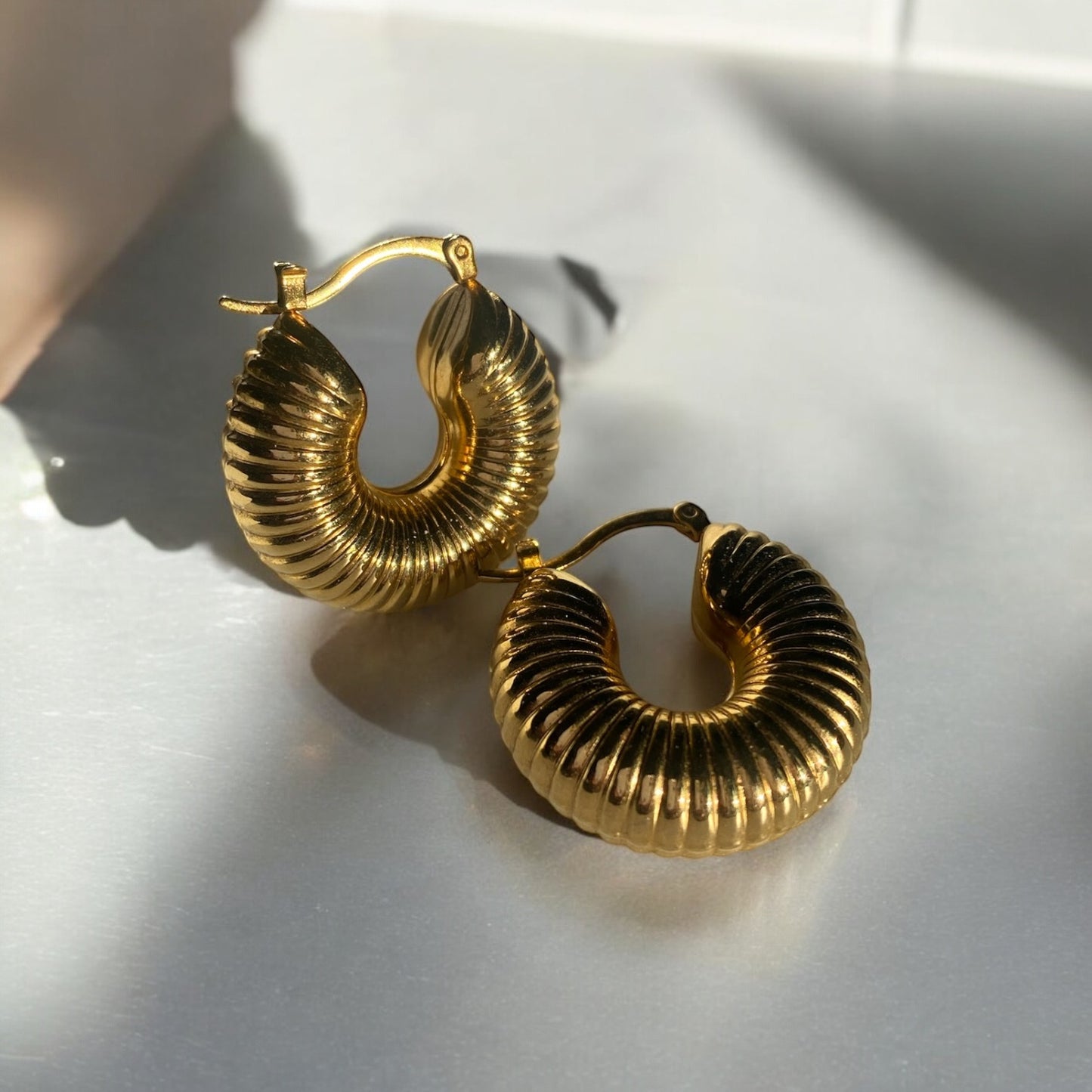 Small Textured Hoop Earrings - Gold | The Consciously Lisa Collection