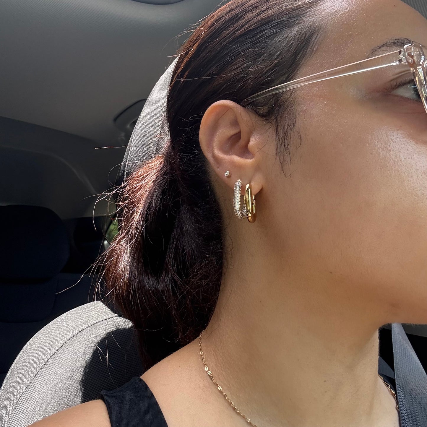 Oval Hoop Earrings Duo