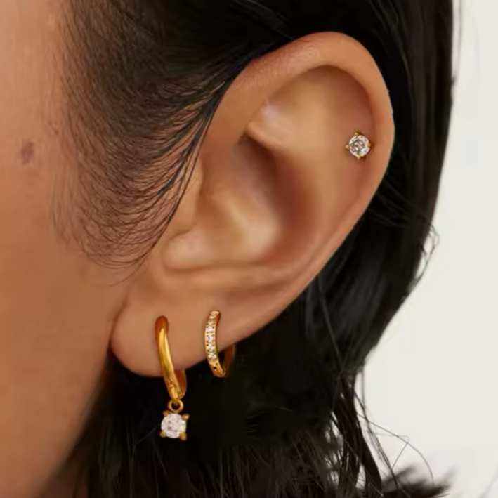 Dainty 3 Piece Earring Set - Gold