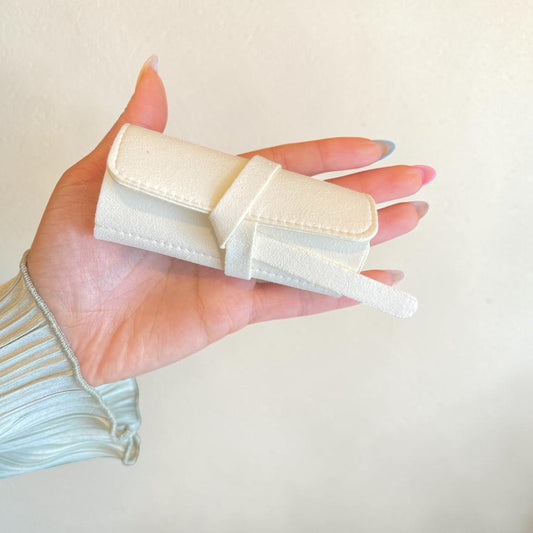 On The Go Travel Wrap Around Jewlery Pouch - Cream and Gold