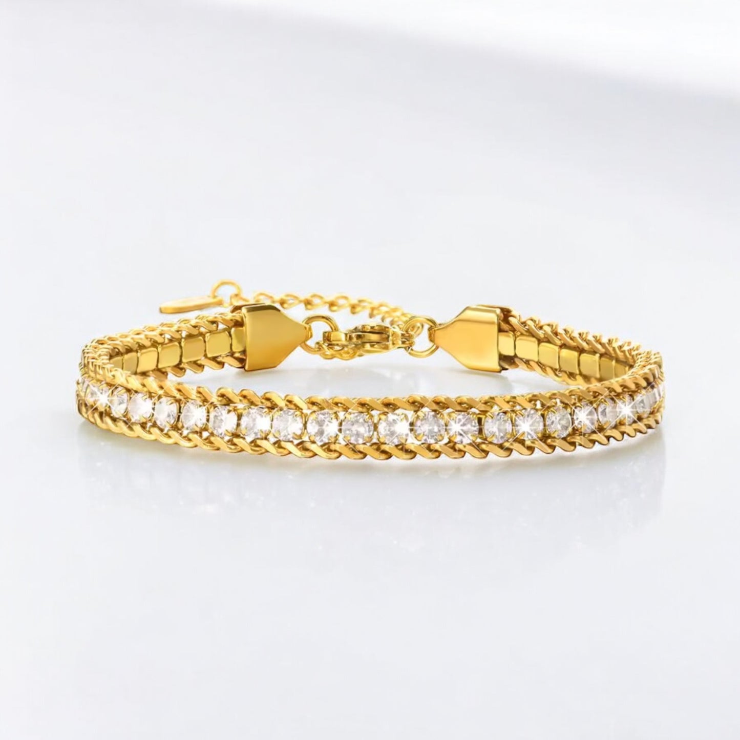 Set Stone Tennis Bracelet - Gold