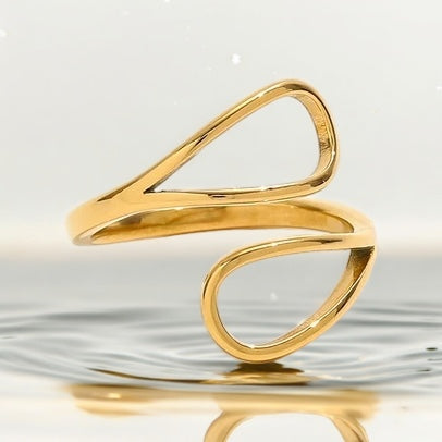 Abstract Double Scalloped Ring