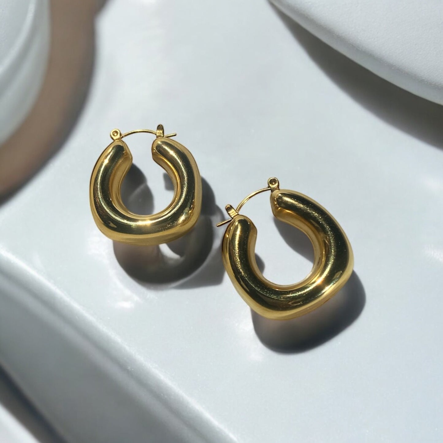 Small Chunky Hoop Earrings - Gold | The Consciously Lisa Collection