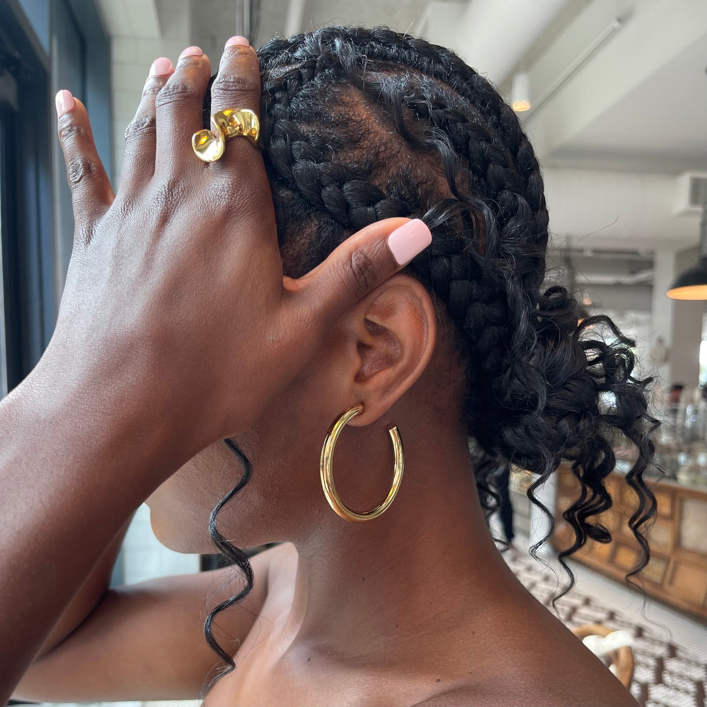 50mm Classic Thick Hoop Earrings - Gold