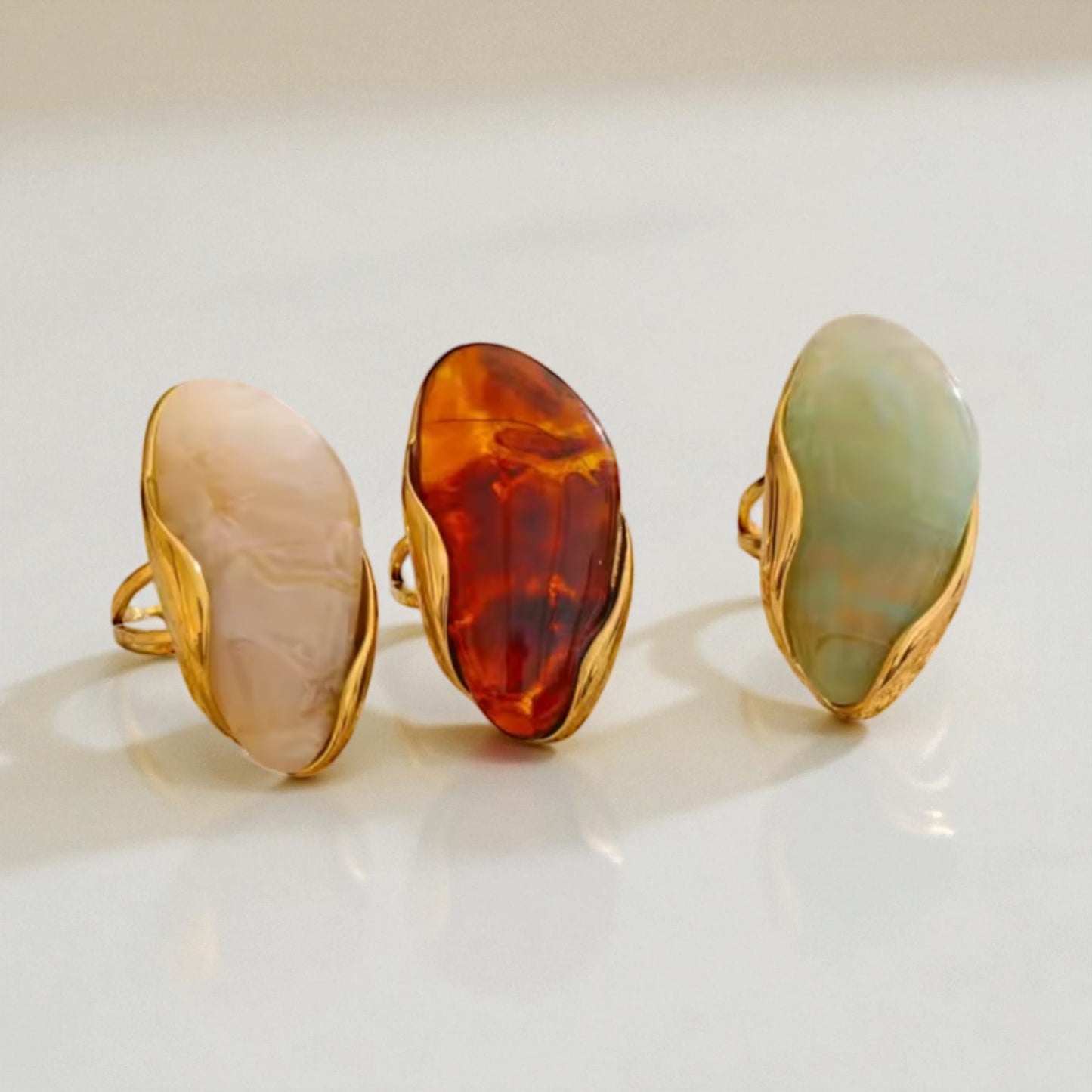 Adjustable Stone Ring - Green | The Consciously Lisa Collection