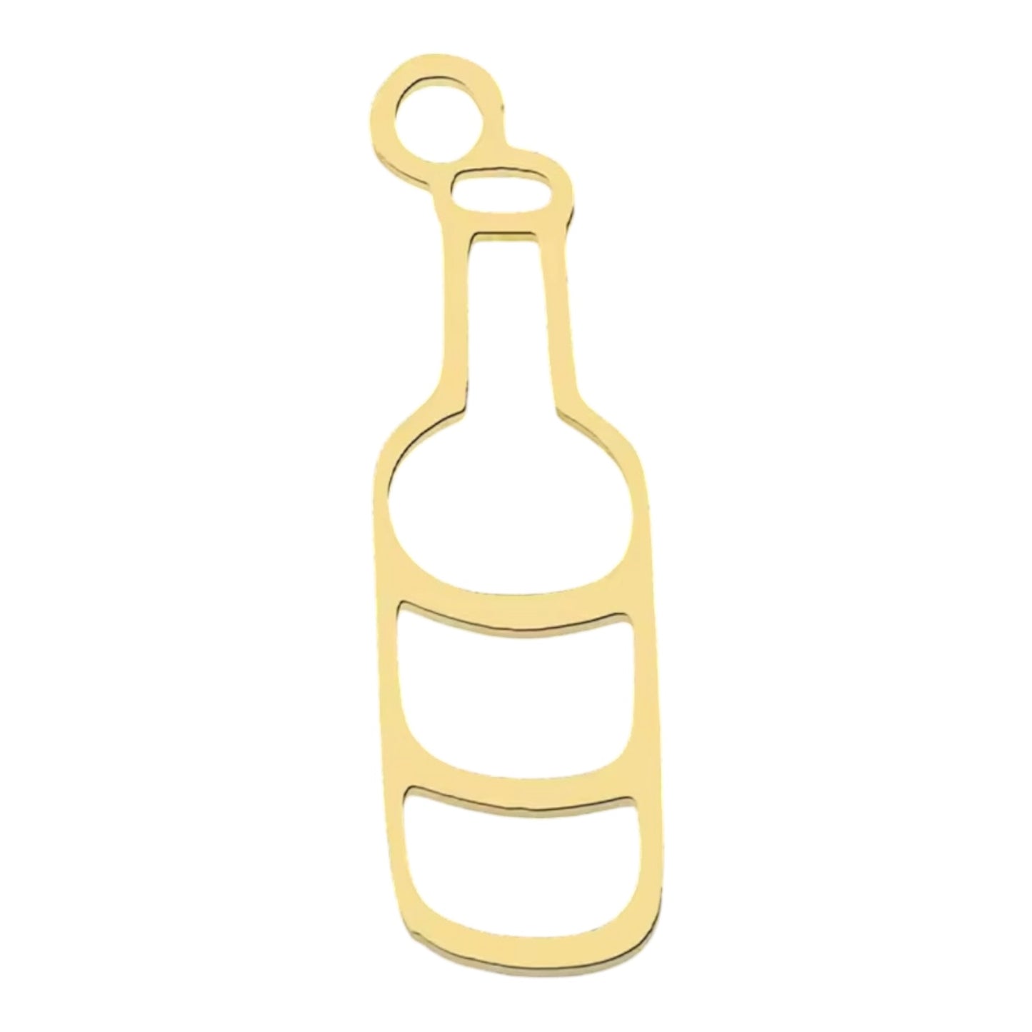 Wine Bottle Charm - Gold