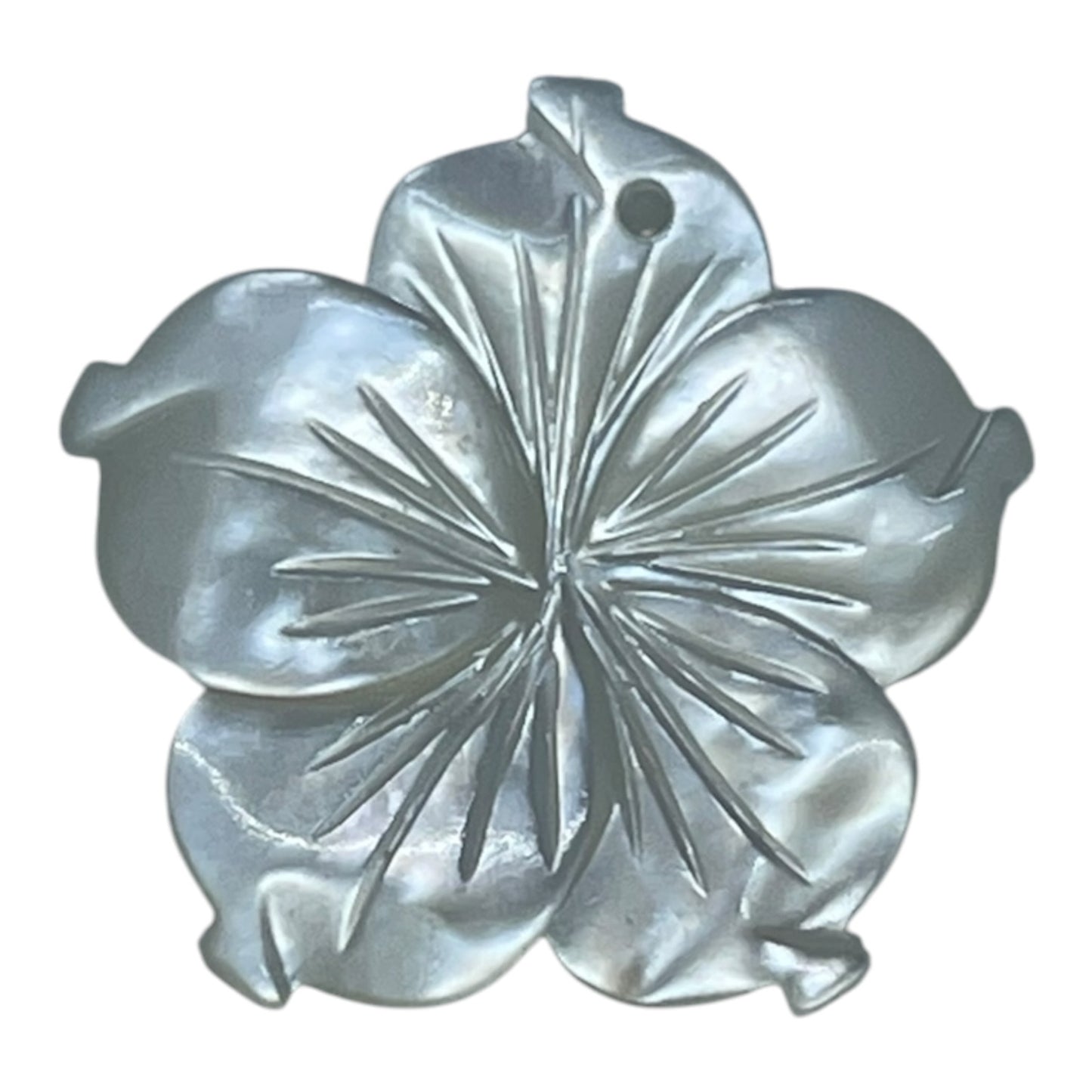 White Flower Charm - Pearl