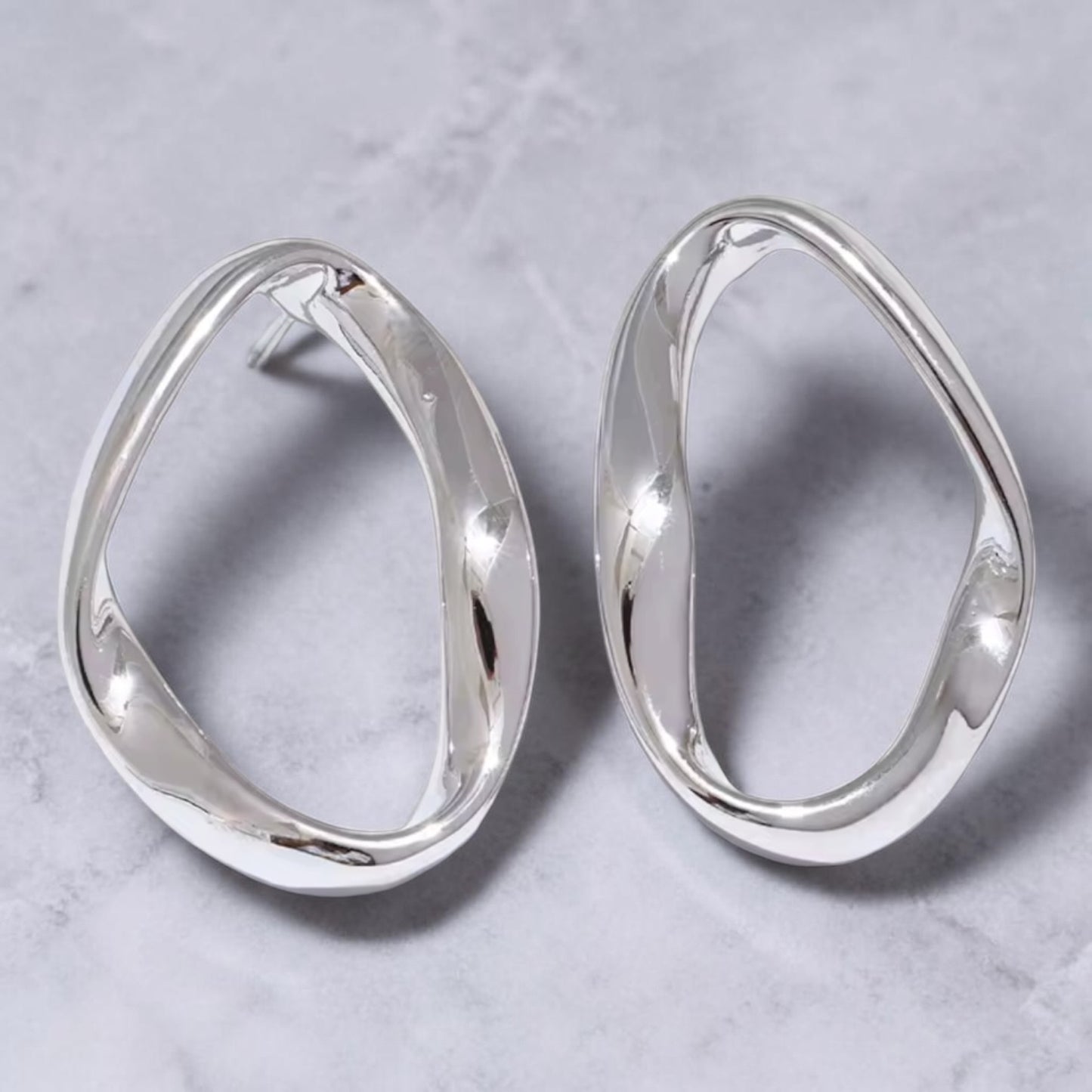 Abstract Oval Stud Earrings | The Consciously Lisa Collection