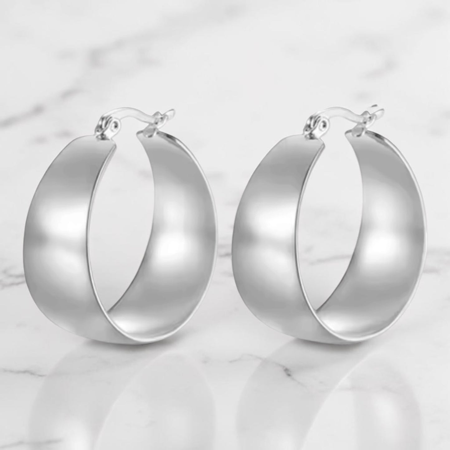 Wide Dome Hoop Earrings | The Consciously Lisa Collection