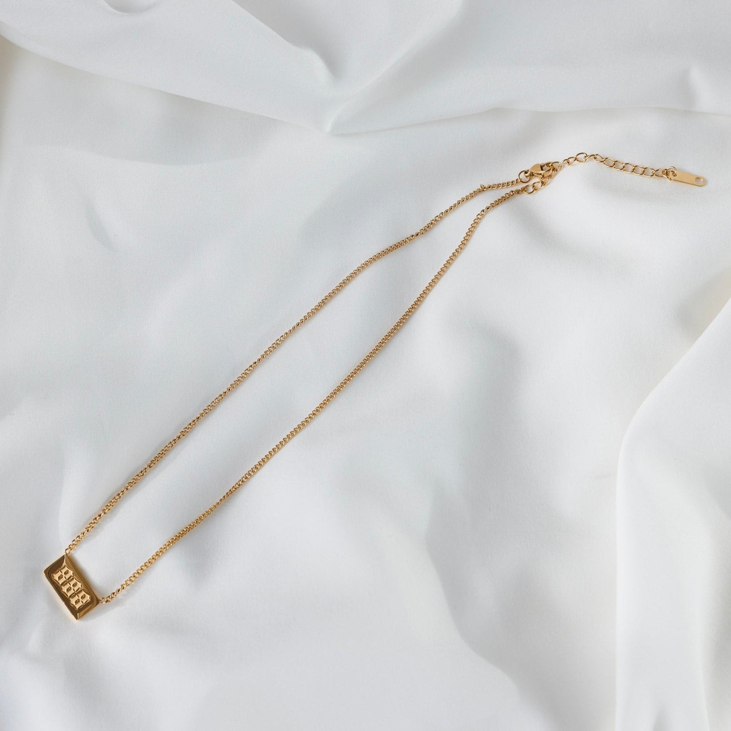 Angel Number Plate Necklace - Gold