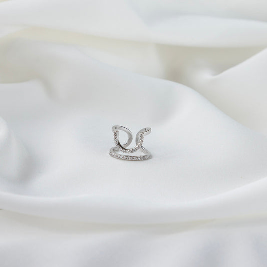 Cuticle Crown Adjustable Ring - Silver
