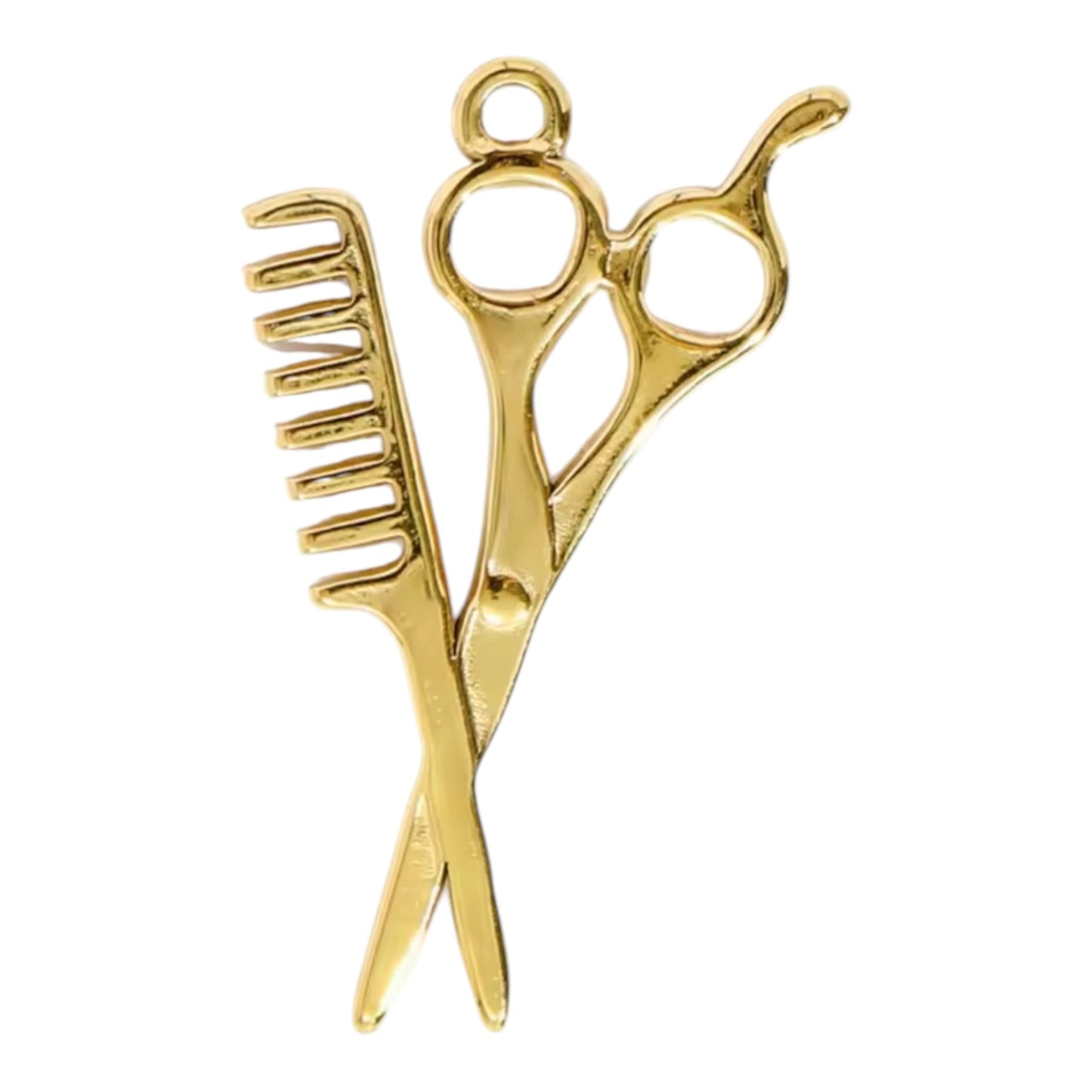 Shears + Comb Charm - Gold