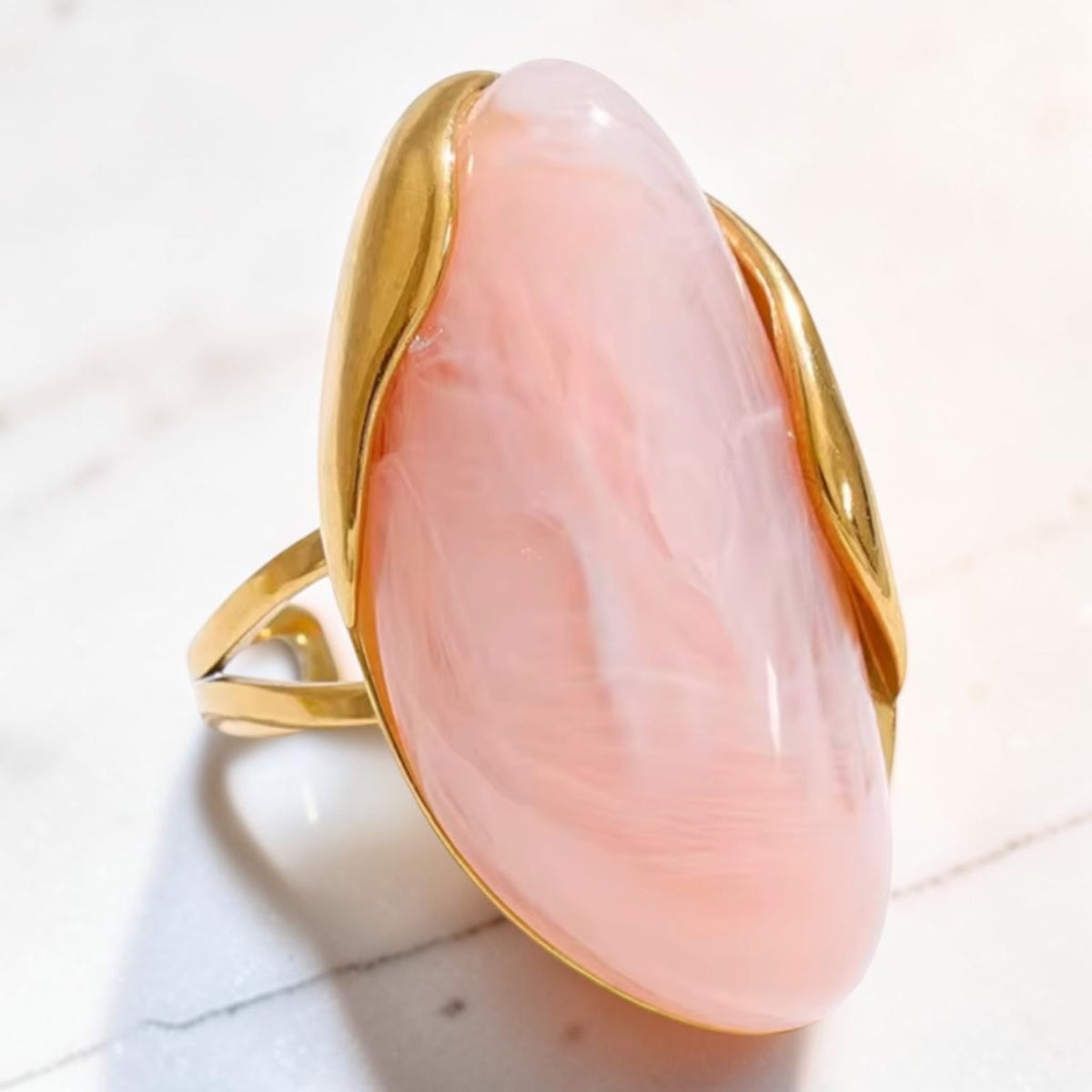 Adjustable Stone Ring - Pink | The Consciously Lisa Collection