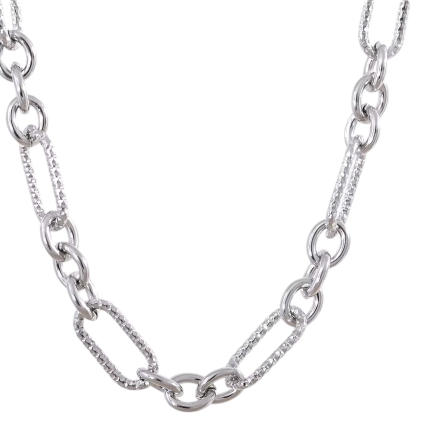 Chunky Figaro Style Necklace - Silver