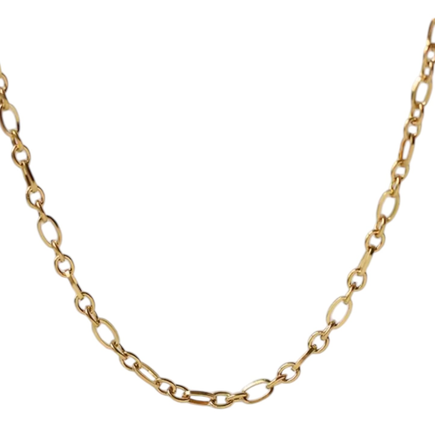 Dainty Figaro Style Chain Necklace - Gold