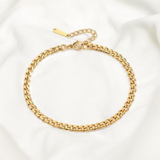 Curb Chain Anklet - Gold