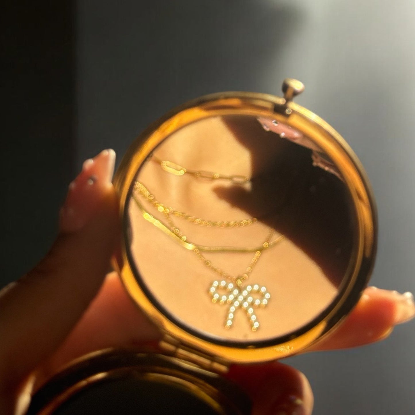 Pearl Studded Bow Necklace