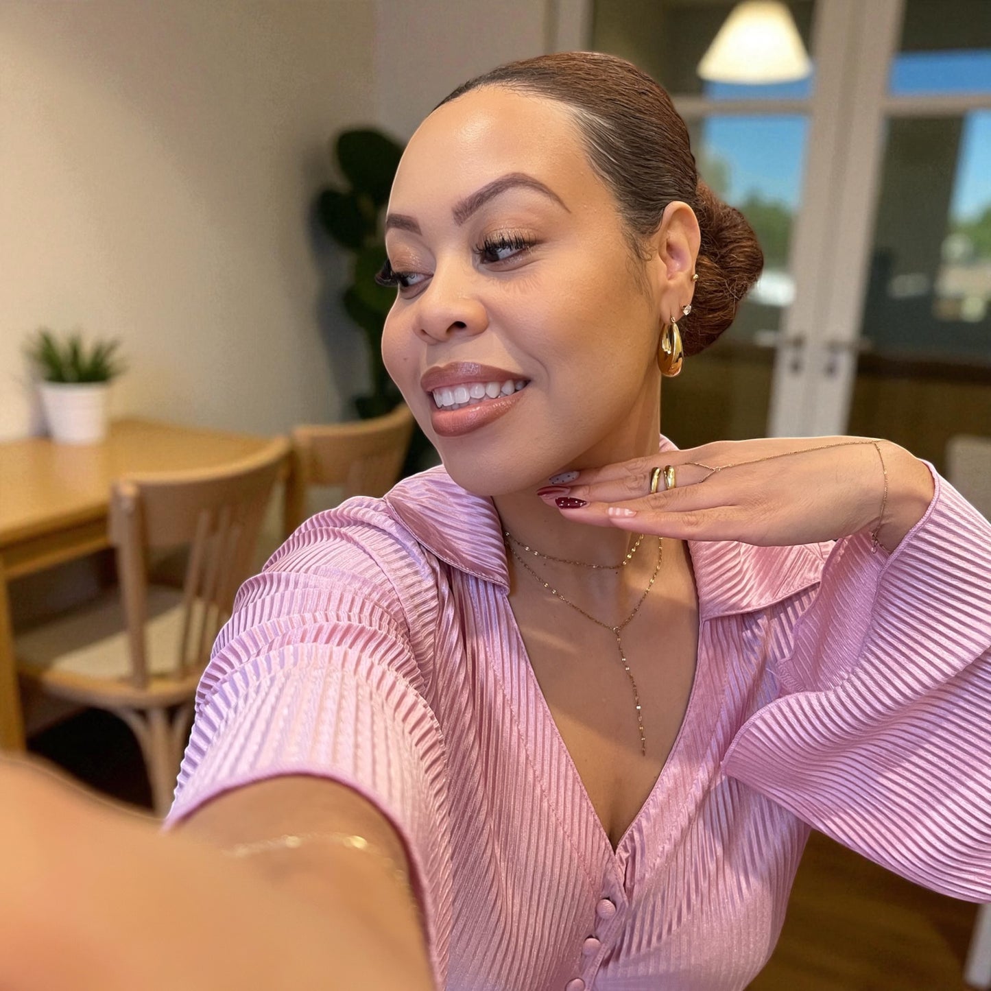 Chunky Teardrop Hoop Earrings - Gold