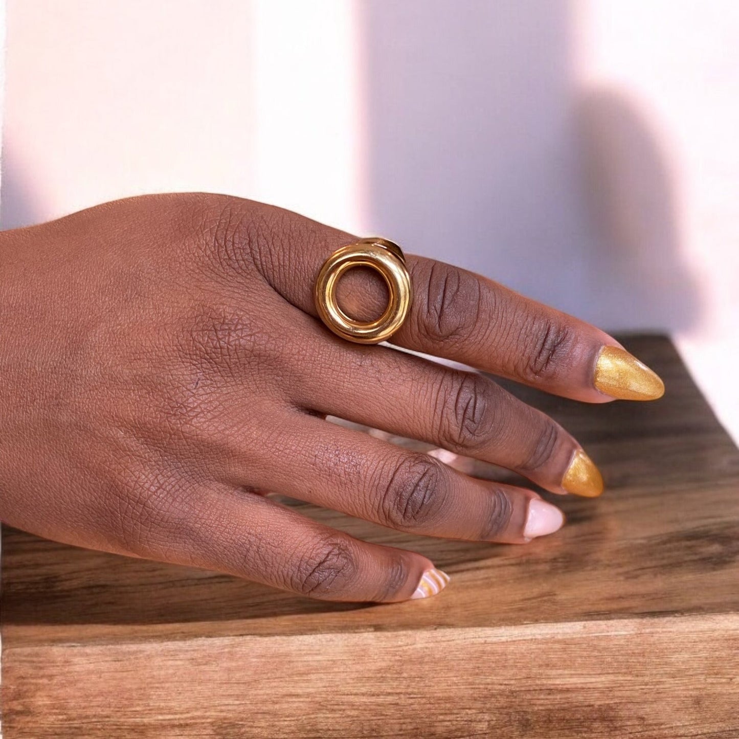 Hollow Circle Ring - Gold | The Consciously Lisa Collection