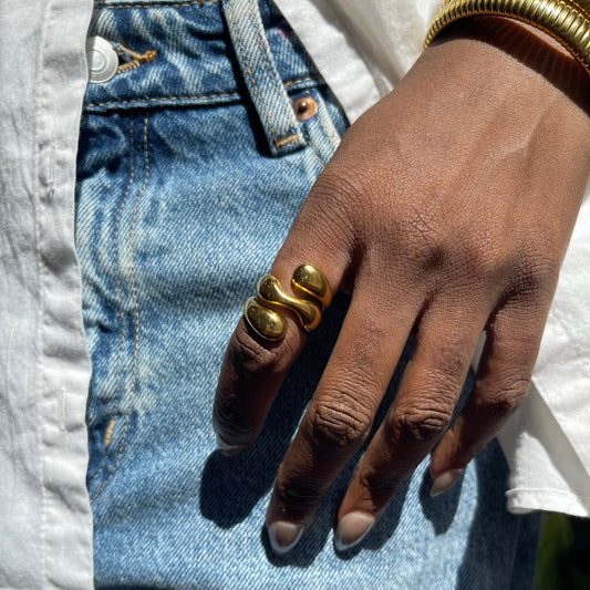 🎁 Abstract Wrap Around Ring - Gold | The Consciously Lisa Collection (Special Price)