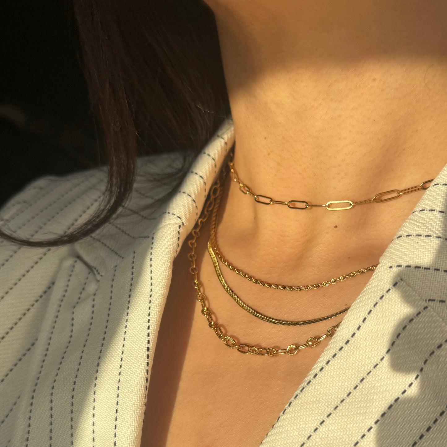 Rope Twist Chain Necklace - Gold