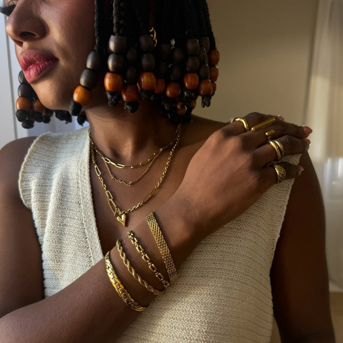 Bar Link Bead Bracelet | The Consciously Lisa Collection