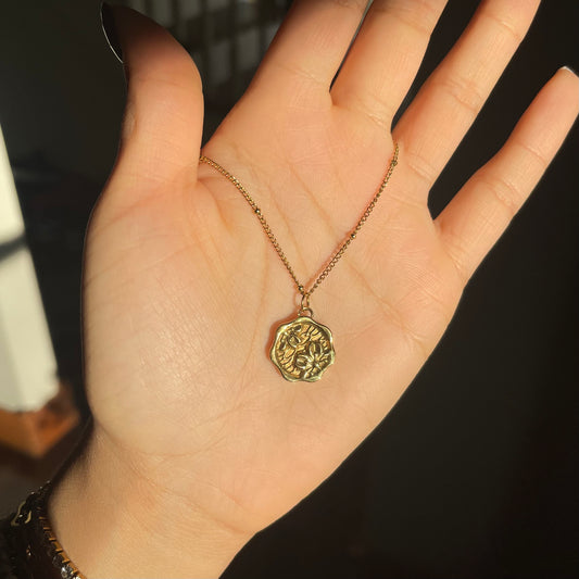Flower Pendant Coin Necklace | The Consciously Lisa Collection