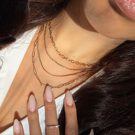 Paperclip Chain Necklace - Gold