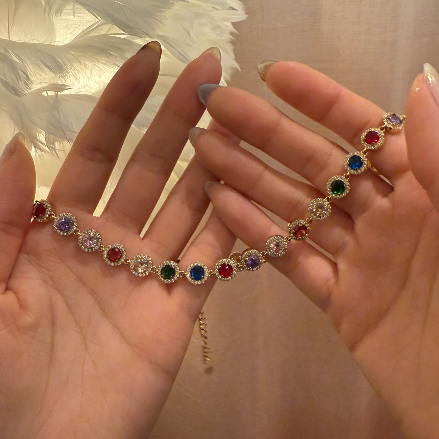 Multi-color Gemstone Necklace