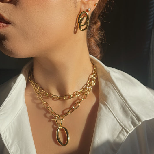 The Double Take Necklace + Earring Set