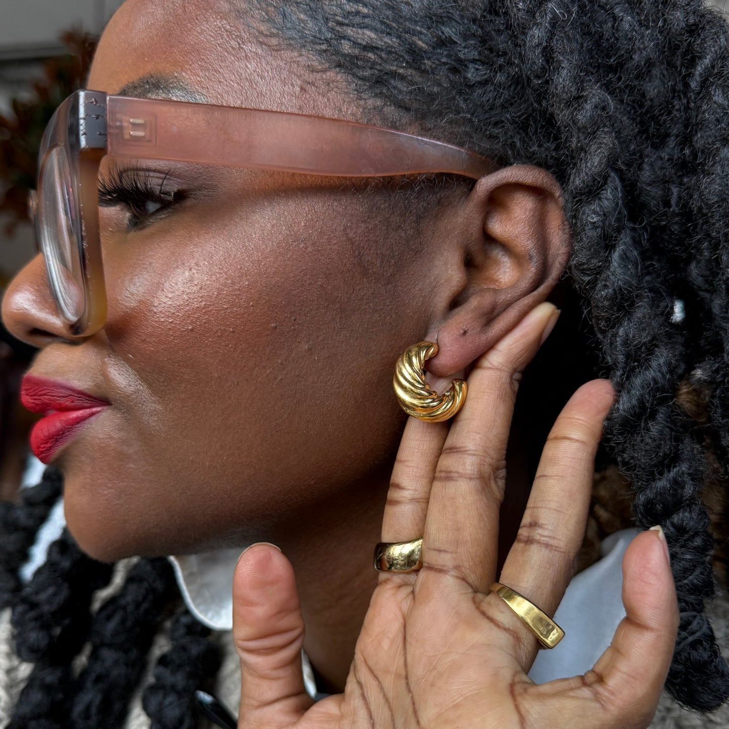 Extra Small Croissant Huggie Hoops Earrings | The Consciously Lisa Collection