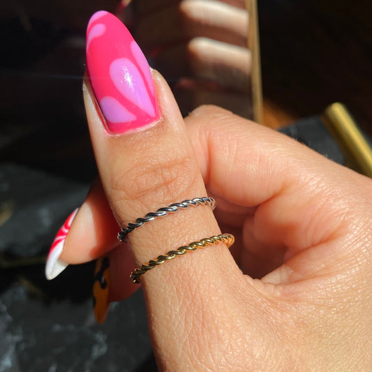 🎁 Dainty Rope Twist Ring - Silver (Special Price)